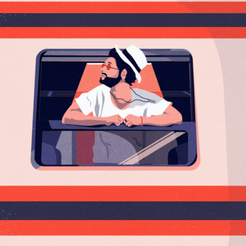 Trip on train – gif